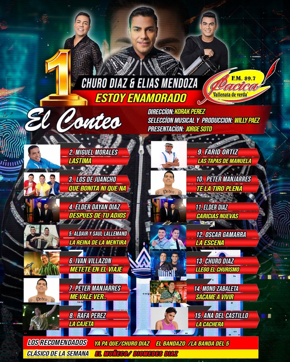 CacicaStereo's tweet photo. Estas son las canciones más importantes de la semana en #ElConteoCS https://t.co/FKynxqmK1f