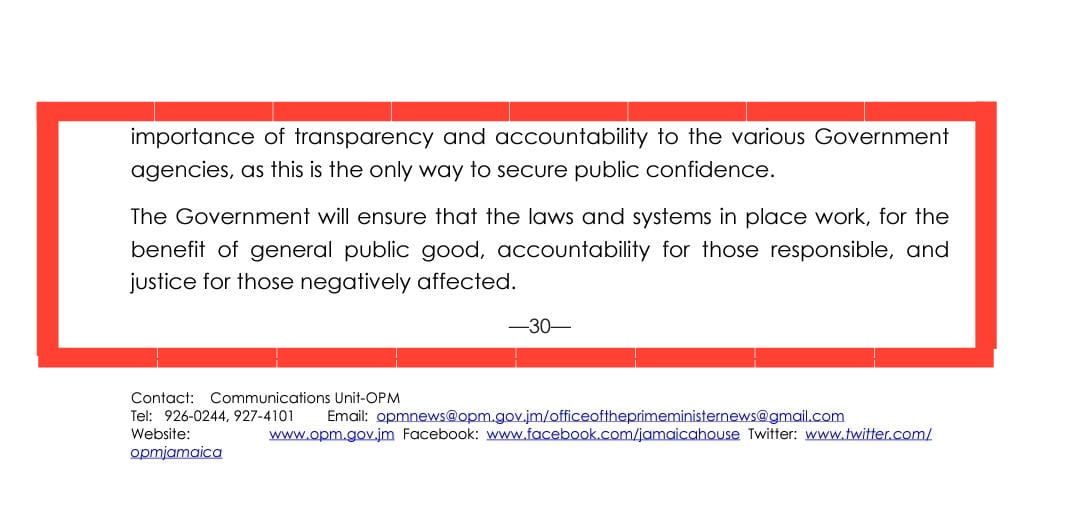 DamionMitch's tweet photo. PM @AndrewHolnessJM releases statement on #SSLfraud after briefing by investigating agencies:
"The affected investors and the public can be assured that the investigative and prosecutorial agencies have the necessary competencies and resources..."
See full statement below: https://t.co/1fwQGyU3yt
