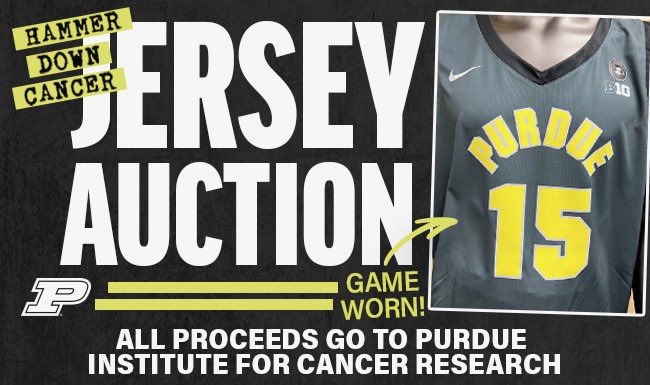 Carson Barrett (@carsonb34) on Twitter photo There’s still time to bid on #HammerDownCancer jerseys! Auction ends Sunday at 11:59 PM. All proceeds go to the <a href="/pucancerinst/">Purdue Institute for Cancer Research</a>! Link->boile.rs/mbbhdc There’s still time to bid on #HammerDownCancer jerseys! Auction ends Sunday at 11:59 PM. All proceeds go to the <a href="/pucancerinst/">Purdue Institute for Cancer Research</a>! Link->boile.rs/mbbhdc