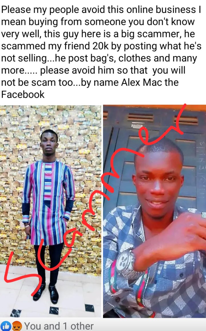 Scam Alert 🚩❌ ODIRICHUKWU MACDONALD IFEANYI is a fraudster his Facebook name is Alex Mac (slimDaddy)