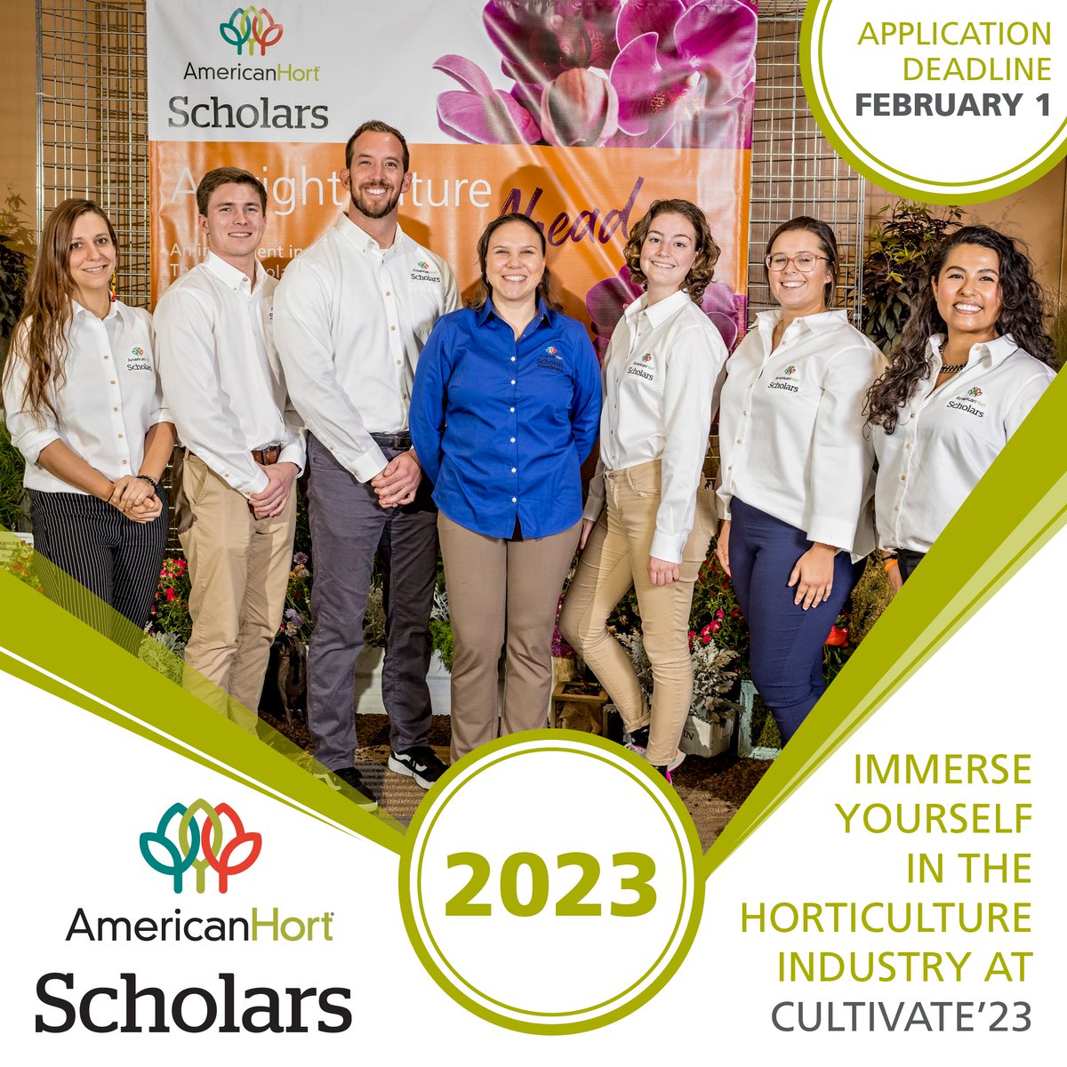 Applications for the 2023 #HortScholars program are now open! This program sets students on a path to success by exposing them to the breadth of the horticulture industry, its opportunities, and its leaders at #Cultivate23.

Learn more and apply today at AmericanHort.org/Scholars