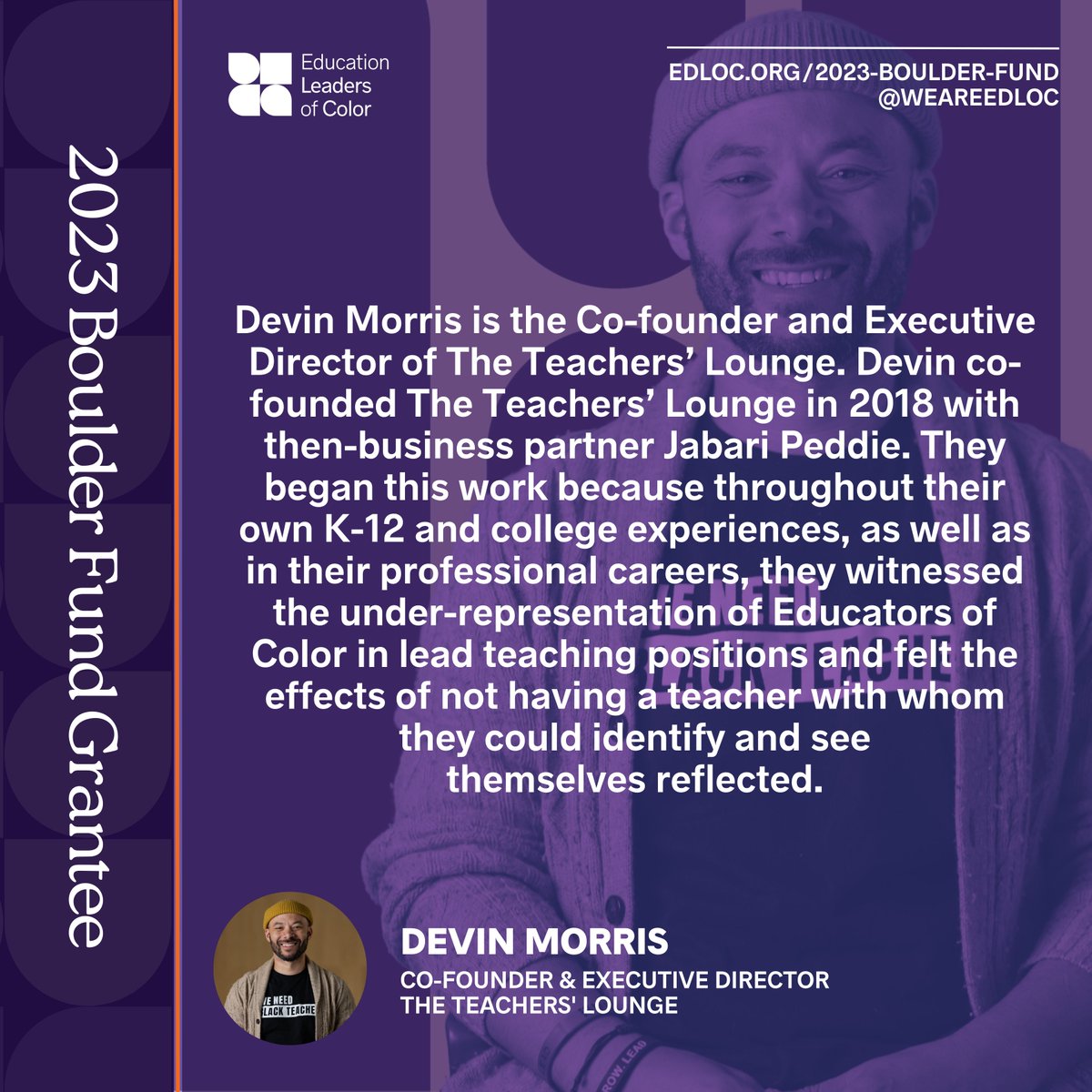 TTL__MA's tweet photo. The Teachers’ Lounge is proud to be among the sixth cohort of recipients of @WeAreEdLoC’s #EdLoCBoulderFund! These critical investments will secure lasting life improvements for youth of color across the country. Read all about it here: https://t.co/TOZI9fUtyd https://t.co/V7lMYYBsCU
