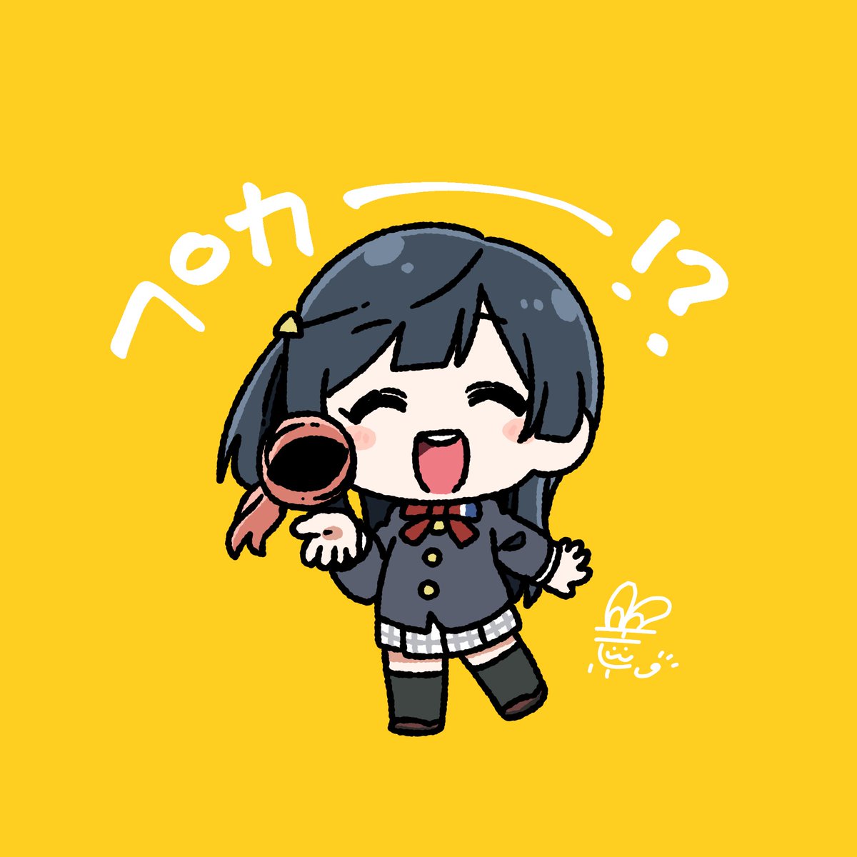 yuuki setsuna (love live!) black hair 1girl chibi school uniform