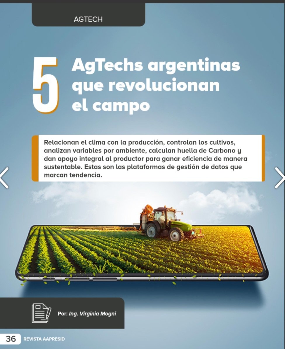 Caburearg's tweet photo. Especial Agtech en la última publicación de Aapresid! Orgullosos, contentos y agradecidos por participar. Gracias @aapresid !!
Link https://t.co/4ZghPXxyjD https://t.co/y3TYbYtolJ