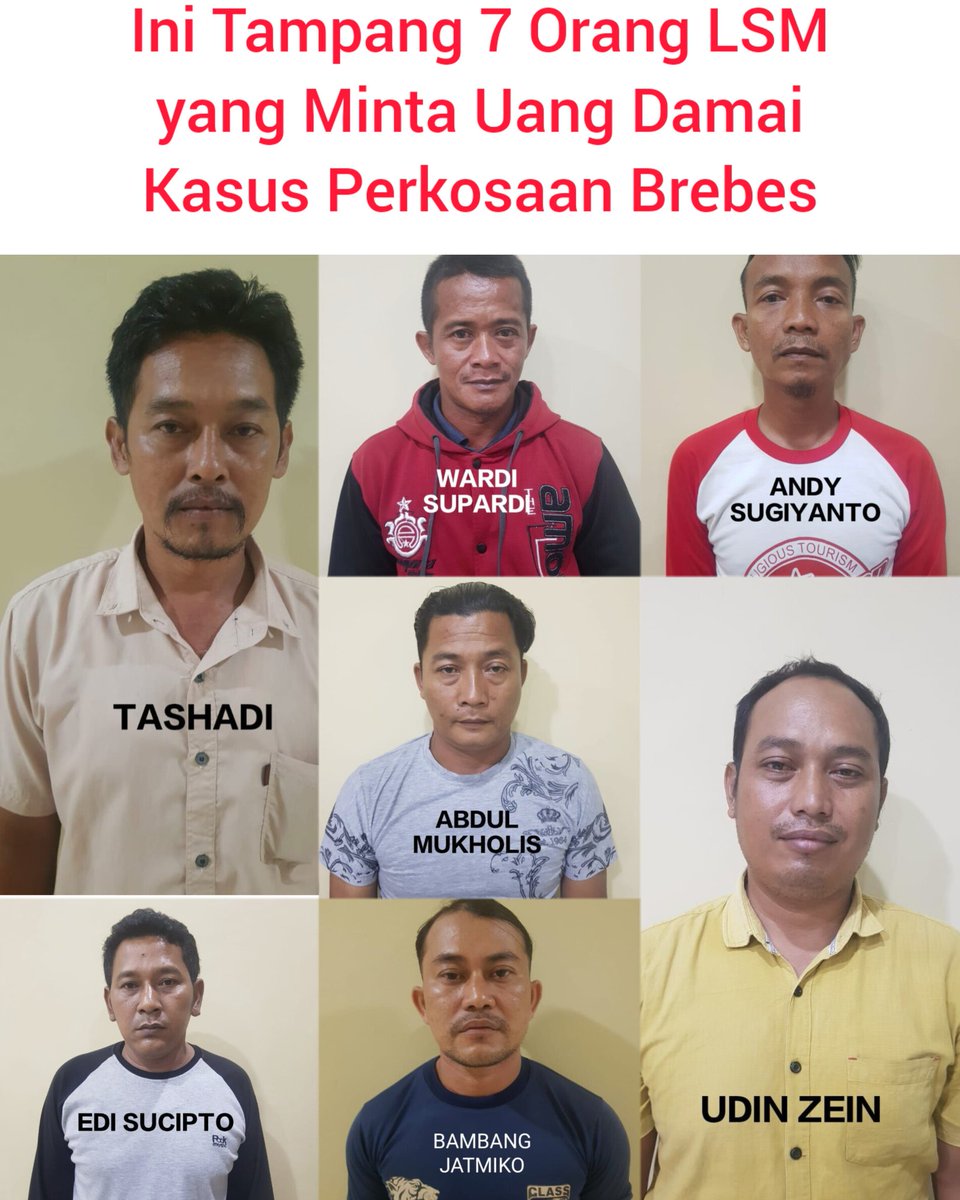7 anggota LSM yg ditahan Polresta Brebes meminta uang damai kpd Pelaku Pemerkosa sebesar Rp 200JT, keluarga hanya sanggup membayar Rp 62 juta. Namun, ternyata setelah menerima Rp 62 juta, LSM tersebut hanya menyerahkan Rp 30 juta untuk korban. Sementara sisanya untuk LSM tersebut