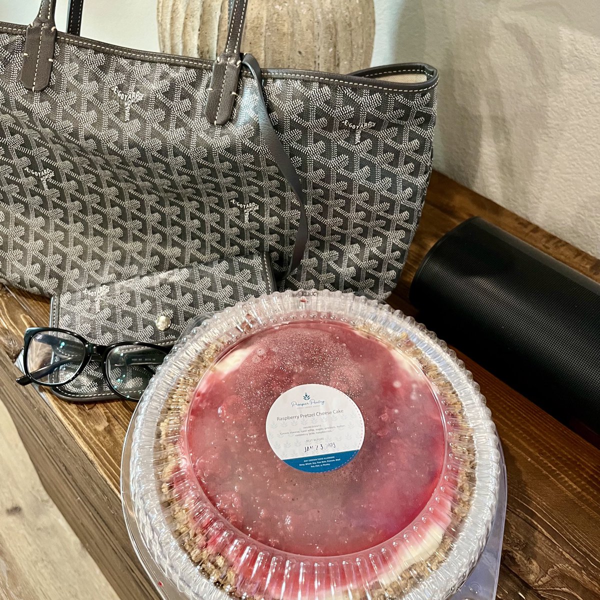 What I’m bringing to tonight’s potluck : 
Raspberry Pretzel Cheese Cake that I bought from Prosper Pantry 😋 #SpecialNeedsMom #JanuaryMeetUp #FridayFeeling