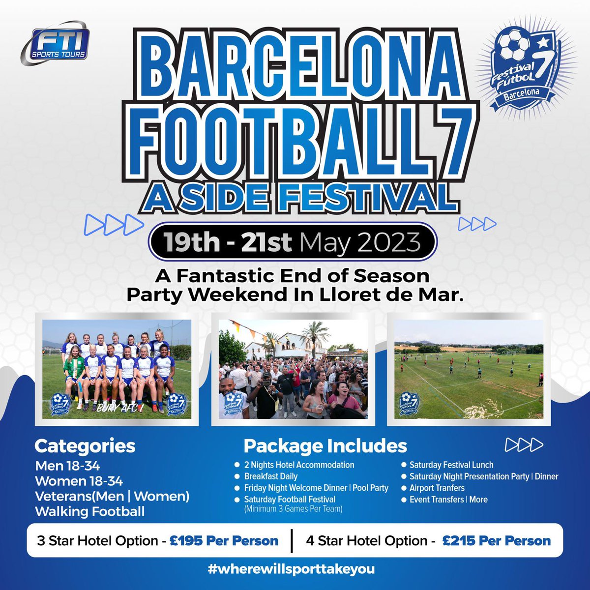 Confirmed:-
Mens competitive category of Barcelona Football 7 A Side
CCS St Etienne
⚽️🍺☀️