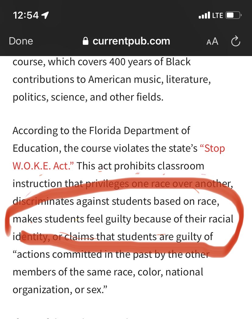 Good history may or may not cause students to feel guilty about the past. What it will do is explain to white kids how they’ve benefited and continue to benefit from systematic oppression and injustice that is unquestionably a part of the American past.
#TeachingHistory #Florida