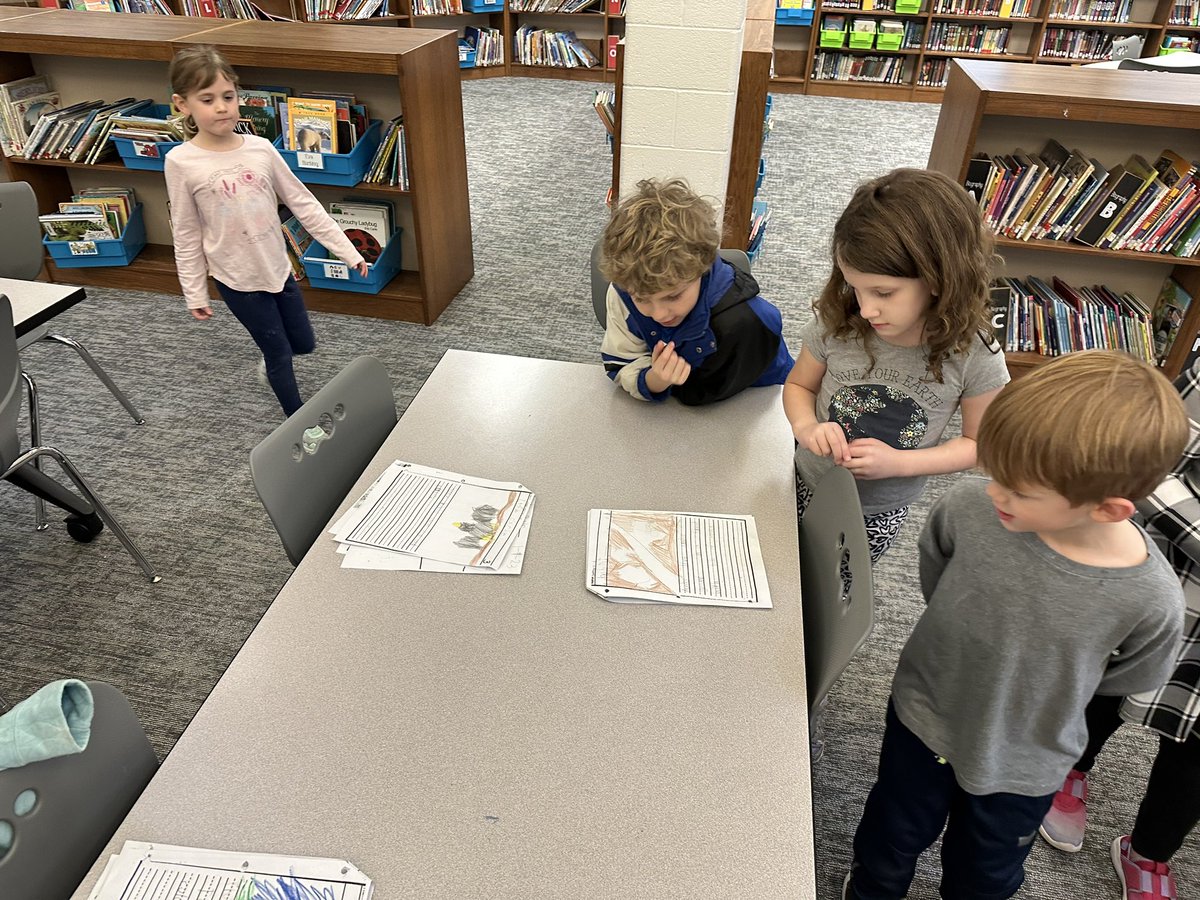 klathurman's tweet photo. Mrs. Bastyr’s first grade class is sharing their non-fiction writing with a gallery walk in the library! Wow! We’re so impressed with these first grade writers! #VictoryInTheClassroom https://t.co/rsvNN4hucO