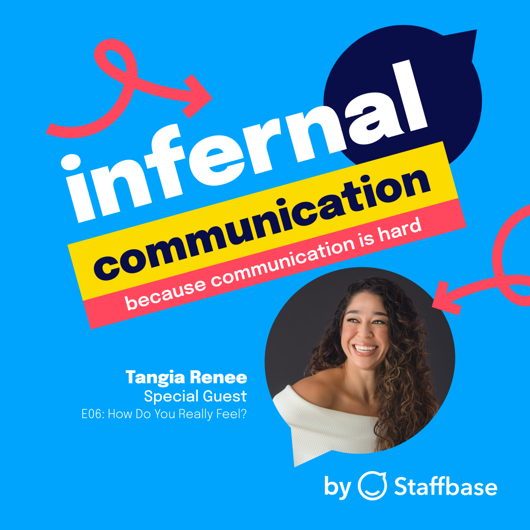 Staffbase's tweet photo. Big thank you to @TangiaRenee, @RStickleyMedia &amp; Janet Stovall for joining us in Ep 7 of Infernal Communication 💙

Haven't seen it? Click the link to learn whether there is a better way to communicate bad news:
https://t.co/JLXjDZLhOr https://t.co/EMIy3JMwTF