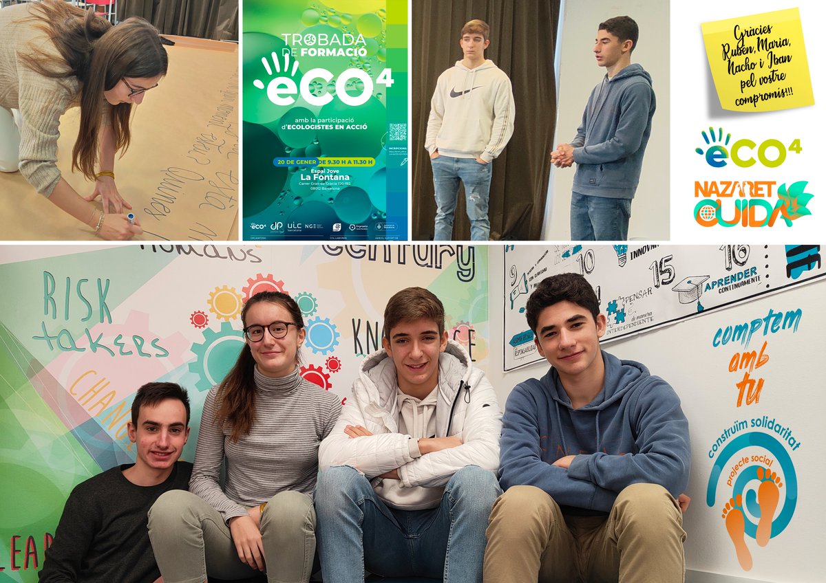 Teixint xarxes amb @JusticiaiPau, la @EducacioUIC i @nazaretglobal, construint plegats i amb els joves @EmpremtaCO4 Projectes que ilusionen, emocionen i comprometen, creant COnsciència i mirada crítica envers l'#EcologiaIntegral #JusticiaGlobal 
 #JoSoceCO4 GRÀCIES equip! 🙂❤️🌍