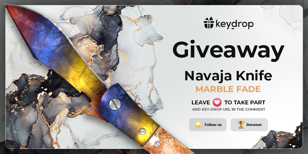 Giveaway on ★ Navaja Knife | Marble Fade 🎁

👊 Just leave ❤️ under the post! 
🌟 Follow us!
🏆 Retweet!
 
⏰ Wait 24 hours!

#freeskins #csgoskinsgiveaway #csgoskinsfree #giveaway #airdrop #csgocases #csgocase #csgoesport #skins #csgoskins #keydrop #keydropcom #csgo
