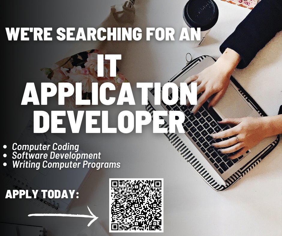 Do you have the following skills?💻
* Computer Coding✔️
* Software Development✔️
*Write Computer Programs✔️
* Team Player✔️
Apply today: ow.ly/VLGe50MwuGY

#ITDEVELOPER#WRITECODE#TEAMPLAYER