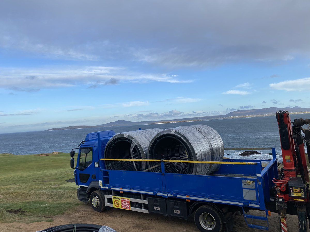 SolutionsMcc's tweet image. Delighted to start the installation of a new irrigation system at Cruit Island Golf Club. We will be installing 90mm and 63mm main lines over the next few weeks. @Cruitislandgre1 @CruitGolf @wezhenshaw85 @HunterGolf_UK