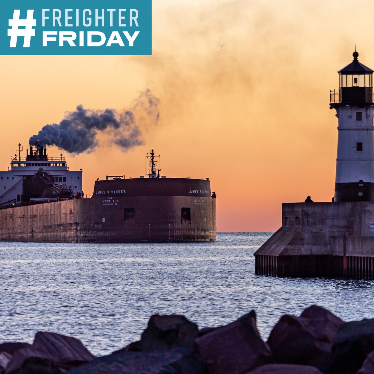 It's #FreighterFriday! Today we're taking a look at the M/V James R. Barker. Assembled by the American Ship Building Company in Lorain, Ohio, she was the first 1000-foot class vessel constructed entirely on the Great Lakes. Read more about her at interlake-steamship.com/our-fleet/m-v-…