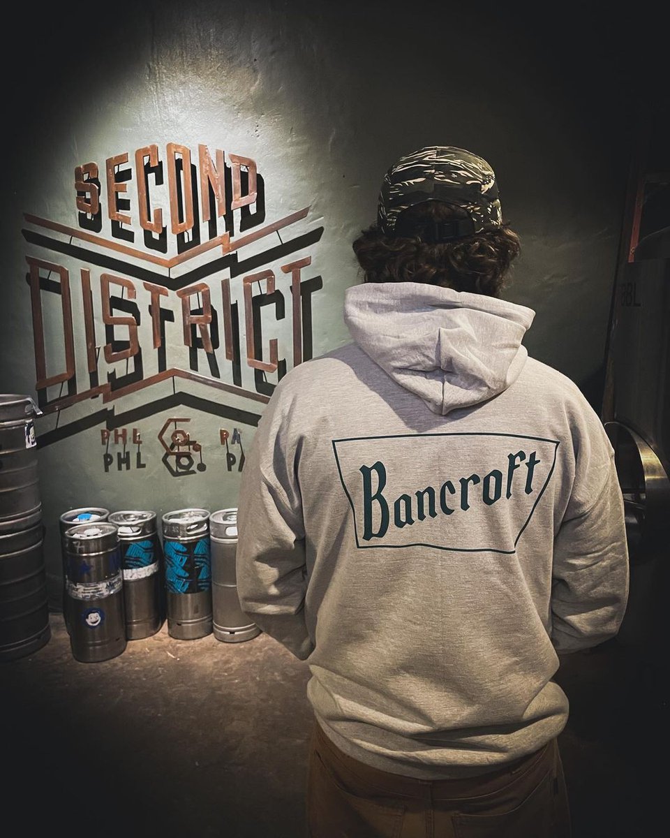SecondDistBrew's tweet image. Merch drop! We just stocked up on these soft lightweight Bancroft hoodies and Kelly green tees. We’ll have both games on tomorrow, big screen and sound on for the Iggles. Happy hour Bancrofts and crispy chicken and buff cauliflower. Ya’ll the know the deal. See ya soon 🦅👐🦅