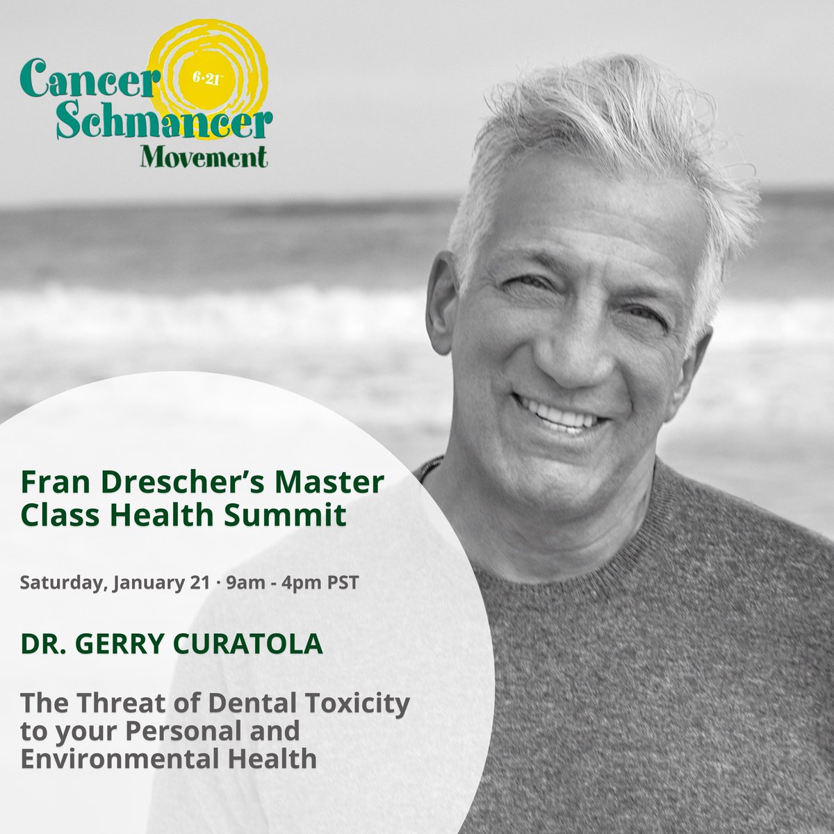 Watch me live from Los Angeles tomorrow at #FranDreschersHealthSummit streaming at CancerSchmancer.org beginning 10am PT as I discuss ‘The Threat of Dental Toxicity to your Personal and Environmental Health’ with my dear friend  @officialfrandrescher 
<a href="/cancerschmancer/">Cancer Schmancer</a>