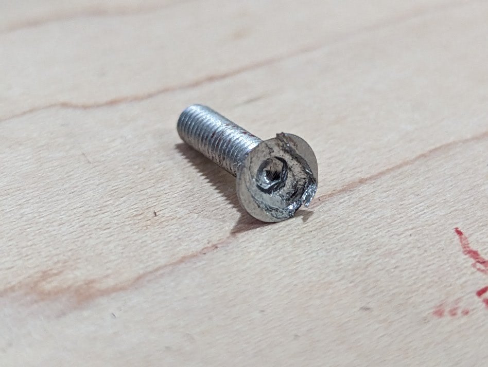 matthewclaussen's tweet photo. When you strip the head of a screw but your Dremel says there was another one all along. ❤️❤️❤️ https://t.co/gjxyboFYfp