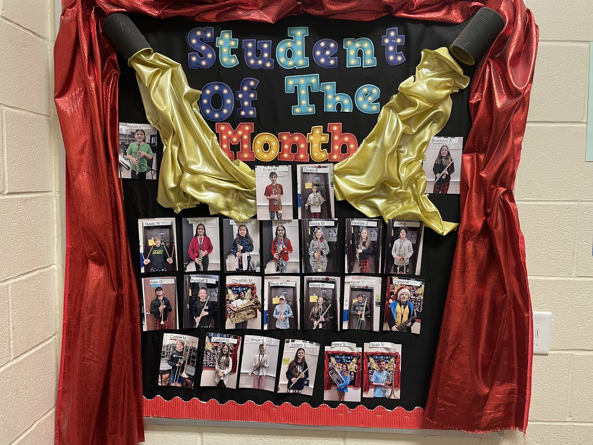 Congrats to these band STUDENT OF THE MONTH! These students are committed and have a great attitude! Congrats to Charvi Antonella Eva Caleb Maddie Alexis Josh Kevin Alexia Reid Isaac Colton Alex Kyndall Owen Kevin Haley Christian Noah Evan Knox Caitlyn Kelsey and Brooklyn!!!