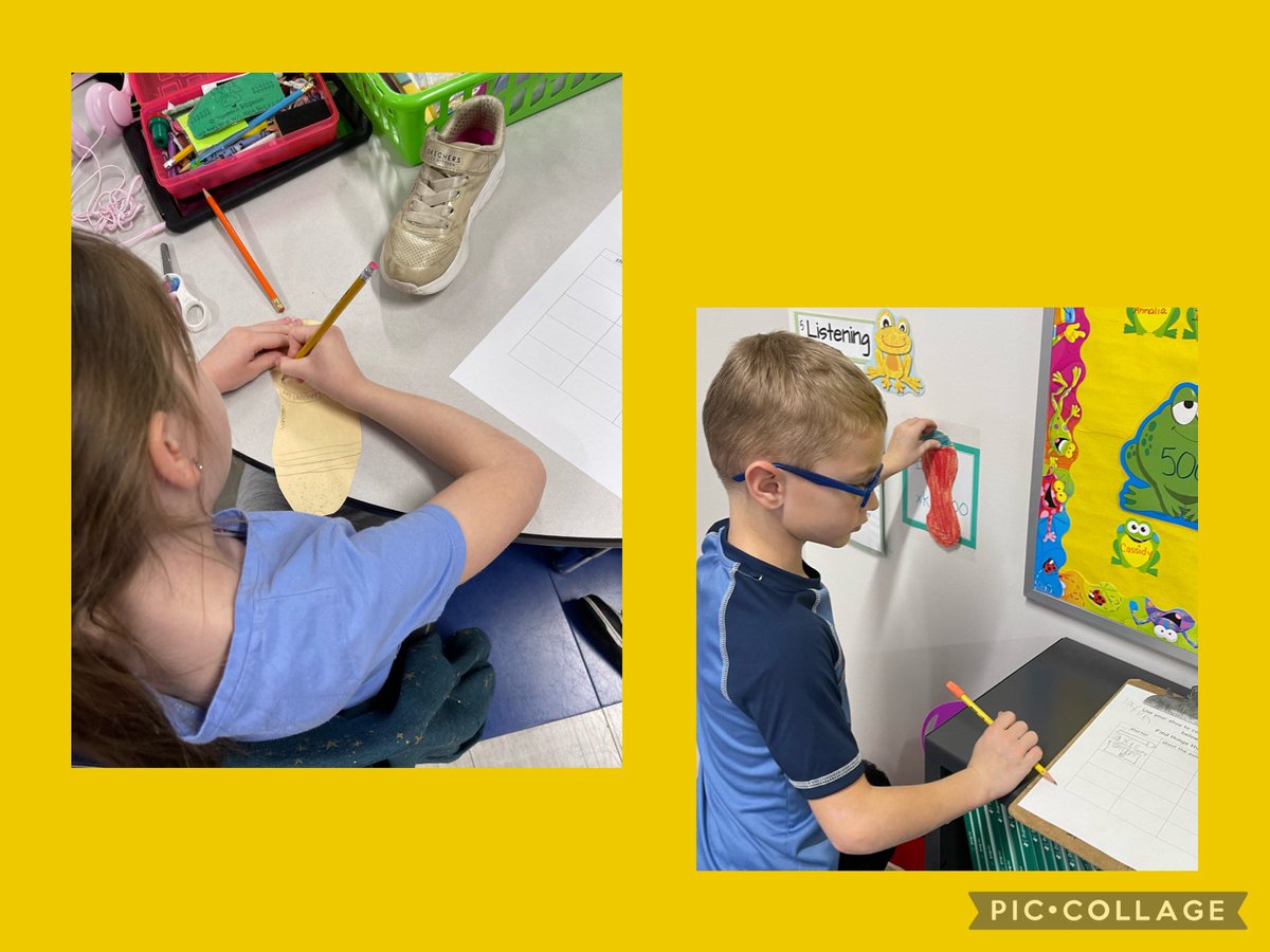 QueefLatinahO_G's tweet photo. First Graders using their foot to compare things around the room! ๐ฆถ๐ผ๐ฆถ๐ผ๐ฆถ๐ผ#nonstandardunitsofmeasurement @WISDLagway https://t.co/Juf63gGDYe