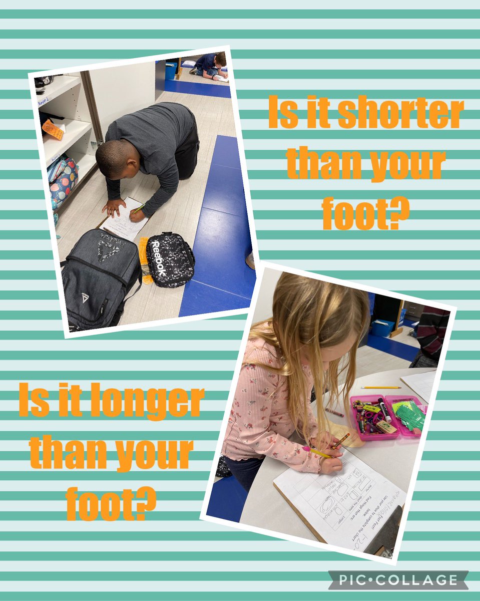 QueefLatinahO_G's tweet photo. First Graders using their foot to compare things around the room! ๐ฆถ๐ผ๐ฆถ๐ผ๐ฆถ๐ผ#nonstandardunitsofmeasurement @WISDLagway https://t.co/Juf63gGDYe