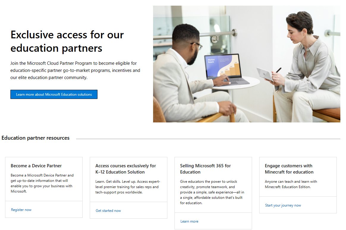 NEW! We've just launched a #MicrosoftEDU Partner site 🚀 Partners can sign up and become eligible for education-specific partner go-to-market programs, incentives and our education partner community. 

🔗 partner.microsoft.com/en-us/explore/…

#edtech #MIEExpert #edchat