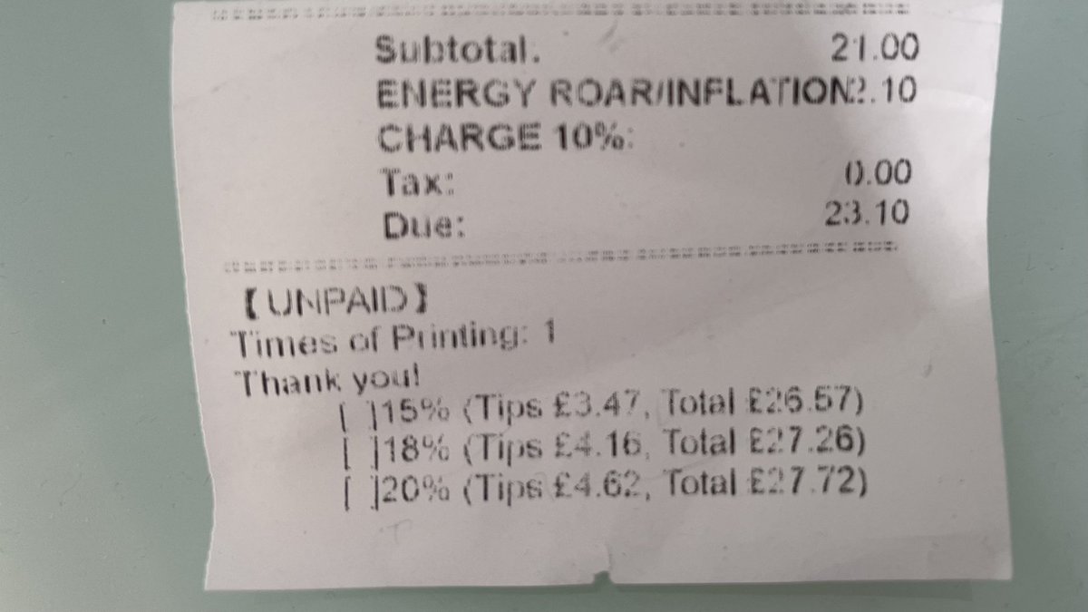Famished after a long night <a href="/63DegreesNQ/">63 Degrees</a> eating superb food I got a huge chow mein for lunch Szechuan Kitchen. The EnergyROAR/Inflation charge confused me on the bill. EnergyROAR?