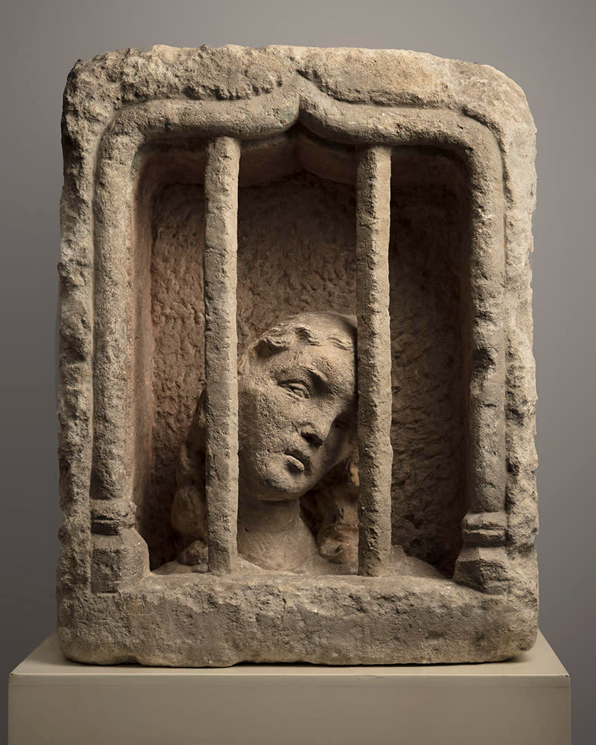 Saint Avia (The Jailed Woman). Date: c. 1500. Medium: Limestone with traces of Polychromy. Private Collection: Sam Fogg, London.