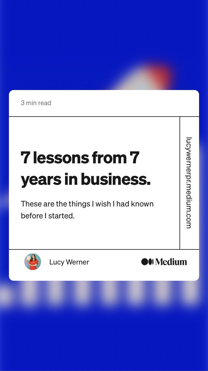 LucyWernerPR's tweet image. lucywernerpr.medium.com/7-lessons-from…  #21daysofwriting