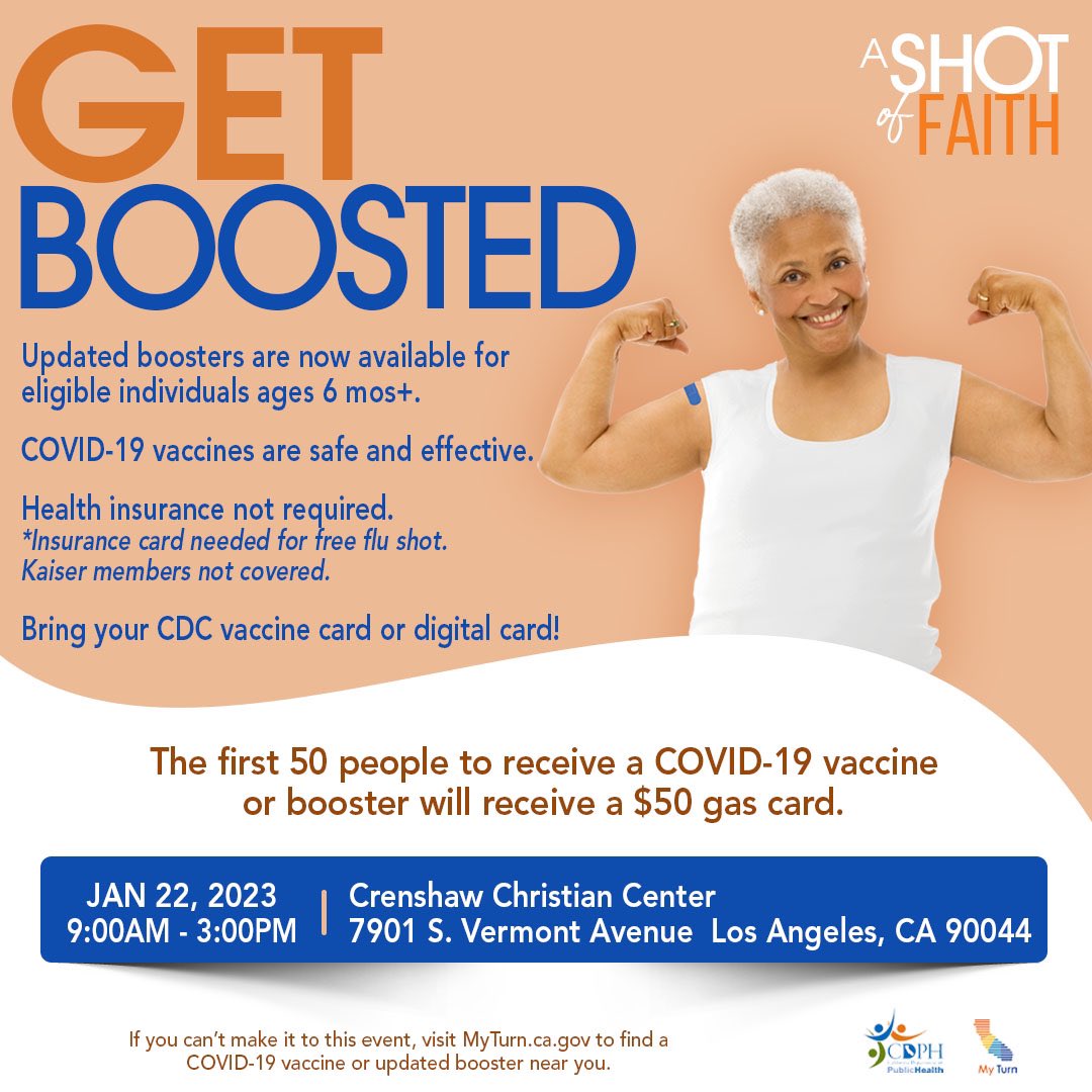 eifministries's tweet photo. Join us this Sunday for A SHOT OF FAITH - Covid-19 & Flu Shots. Please note that the first (50) to arrive will receive a $50 gas card. #vaccinateall58 #ashotoffaith #shotoffaith #covid_19 #covid19 #covid #vaccine #vaccination #vaccinationdone✔️#lafocus https://t.co/18aurk9uED