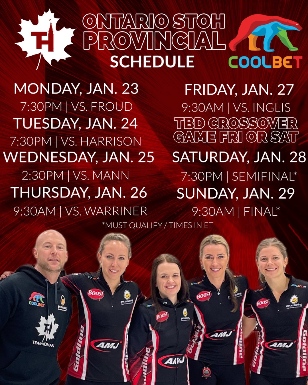 Team Homan 🥌 on Twitter "🥌🚨 EVENT SCHEDULE! We are at CurlON