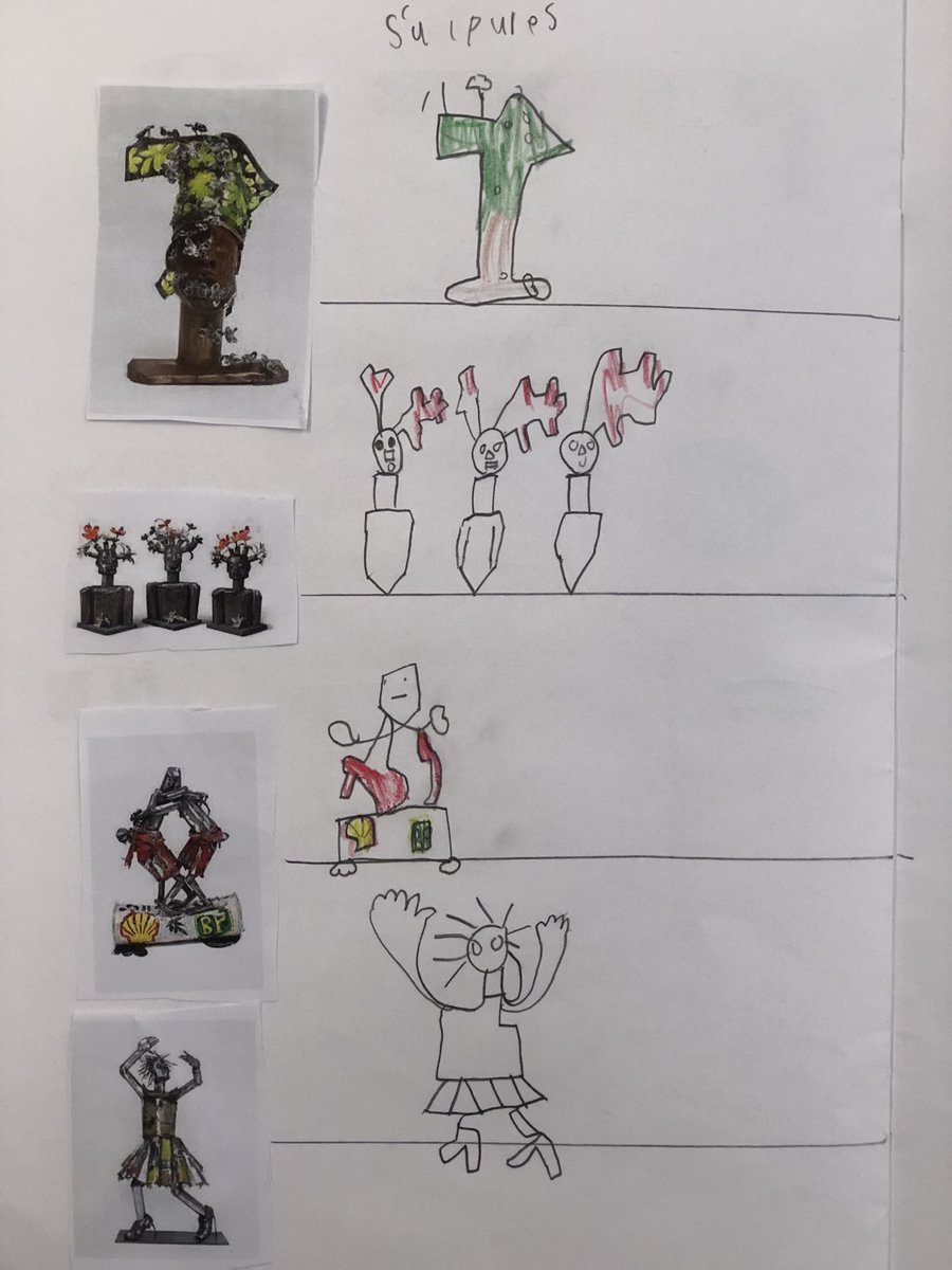 ClareShillito1's tweet photo. So pleased with these sketches by my Y2s of Sokari Douglas Camp’s sculptures. @PrimaryFerham @jmatschools @S_DouglasCamp https://t.co/g3Cqfy63nR