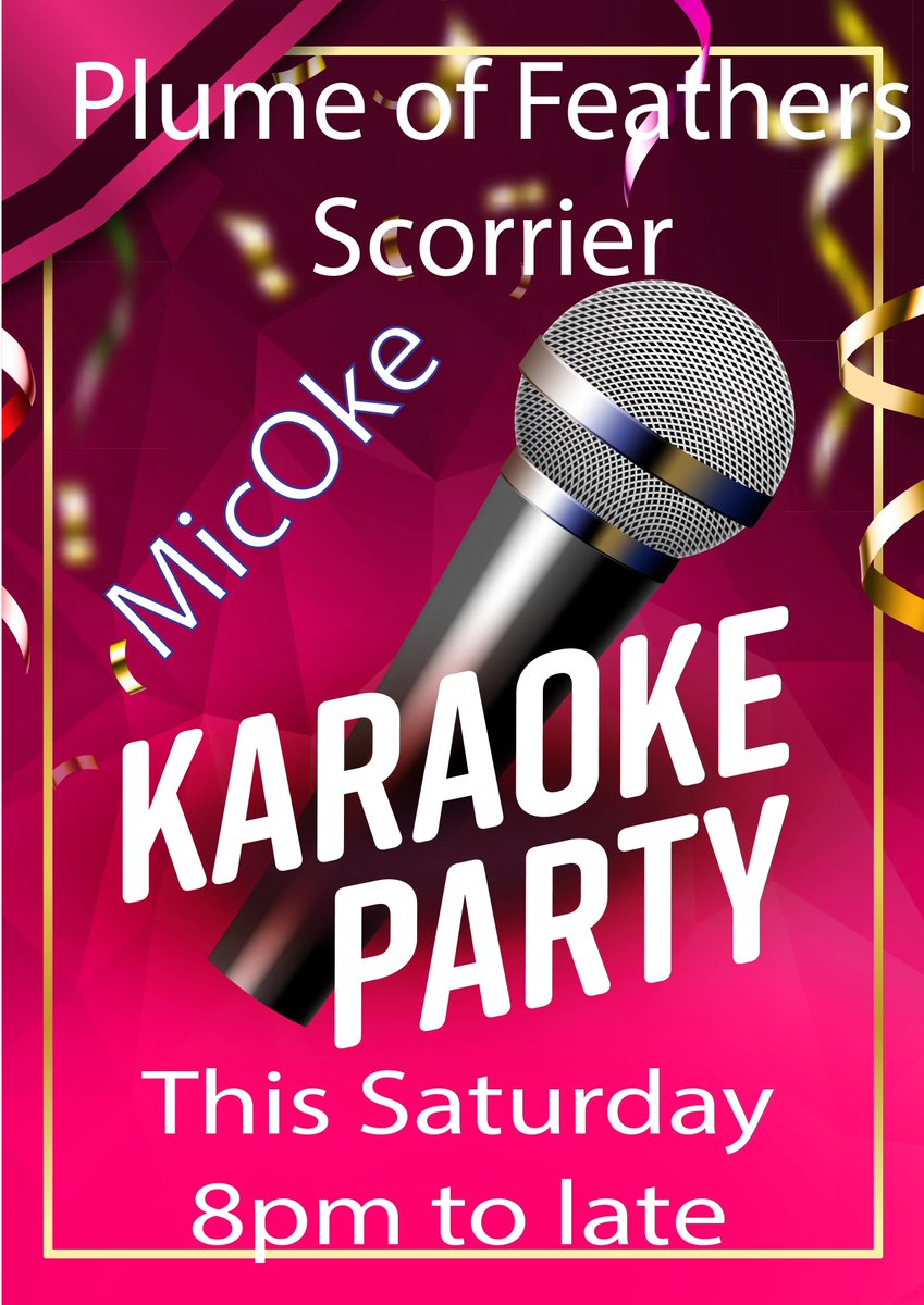 ForeQuizzes's tweet photo. Saturday night is Karaoke night at the Plume of Feathers, Scorrier.

Starting at 8 pm until late.

Come along and sing, stopping me from singing!
The Plume of Feathers Scorrier 

#karaoke #saturdaynight https://t.co/L33fgR3Jxe