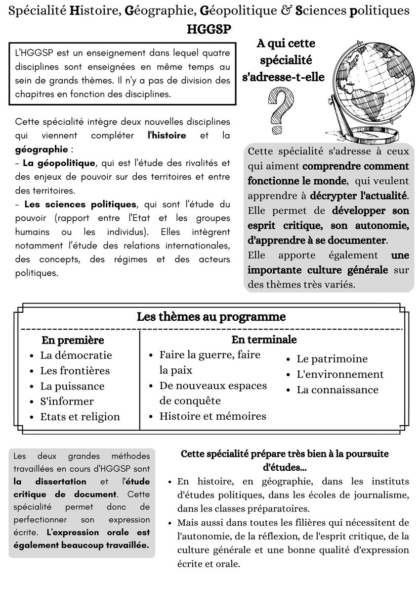 Lenor56221778's tweet image. La période de présentation des spécialités auprès des 2de approchant, je partage ici la fiche que je distribue pour présenter la spécialité #hggsp. 
#teamhg #teamhggsp