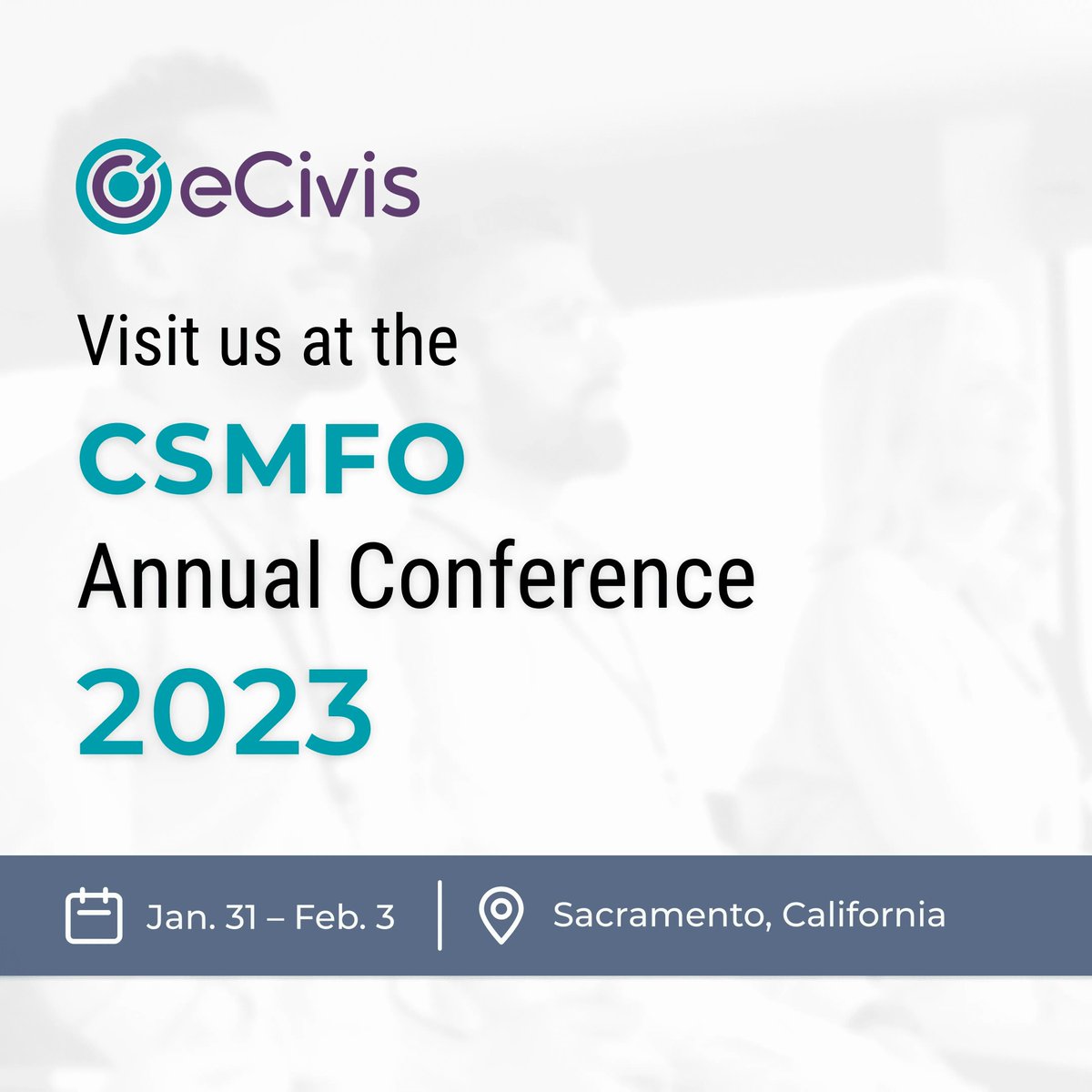 Ready to #simplify your #grants management process?

Visit our table January 31 – February 3 at this year's #CSMFO Conference in Sacramento, California.

#Connect with #government leaders and professionals, and learn how our solution can make your grants process hassle-free.