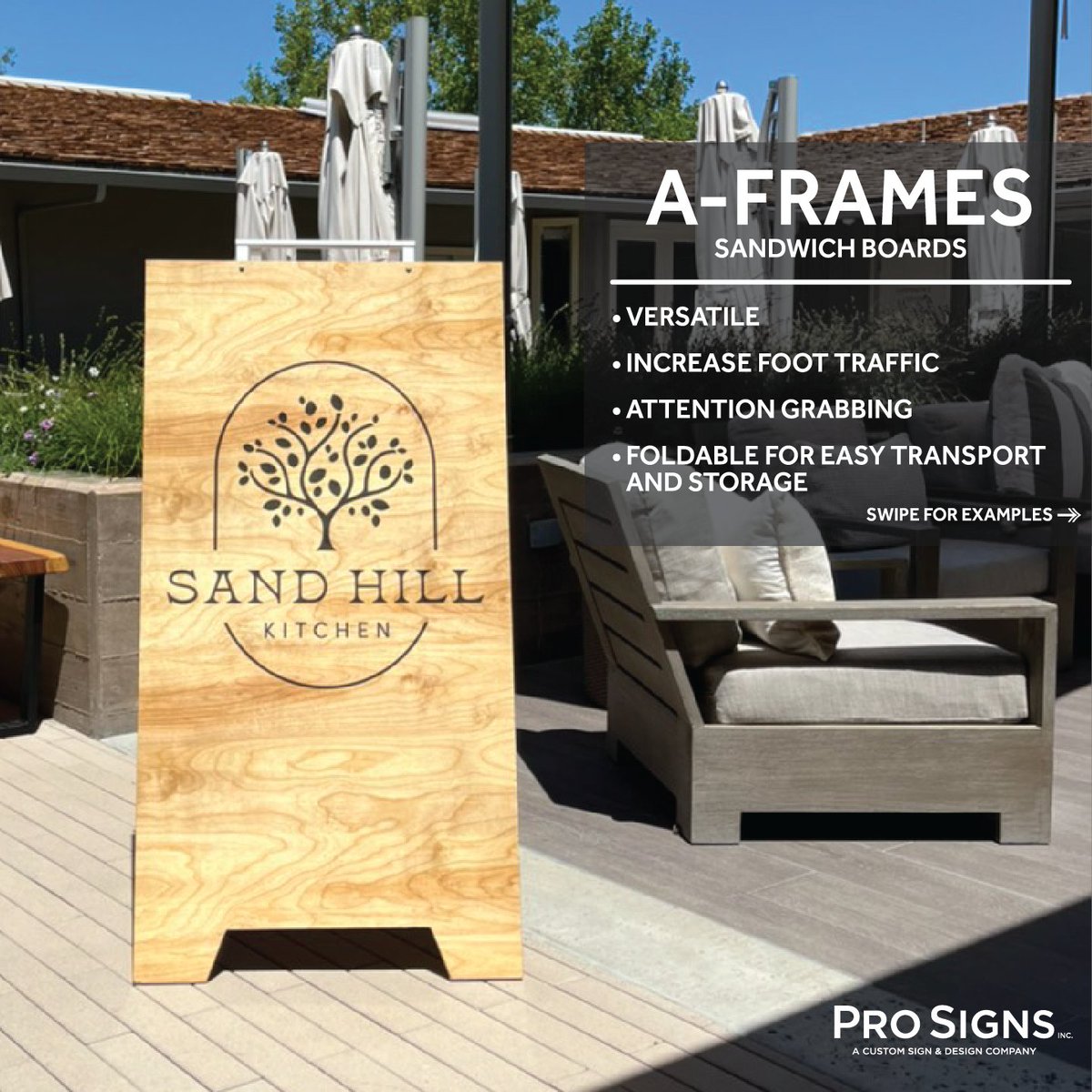 Pro_Signs_Inc's tweet photo. If you're looking for an #Aframe / #SandwichBoard, Pro Signs can help! We have many options to choose from, including custom built frames. Increase foot traffic with an attention grabbing A-frame sign. Visit us at https://t.co/EyBAo5eXXn for more info or a quote. https://t.co/BSBwSda02o