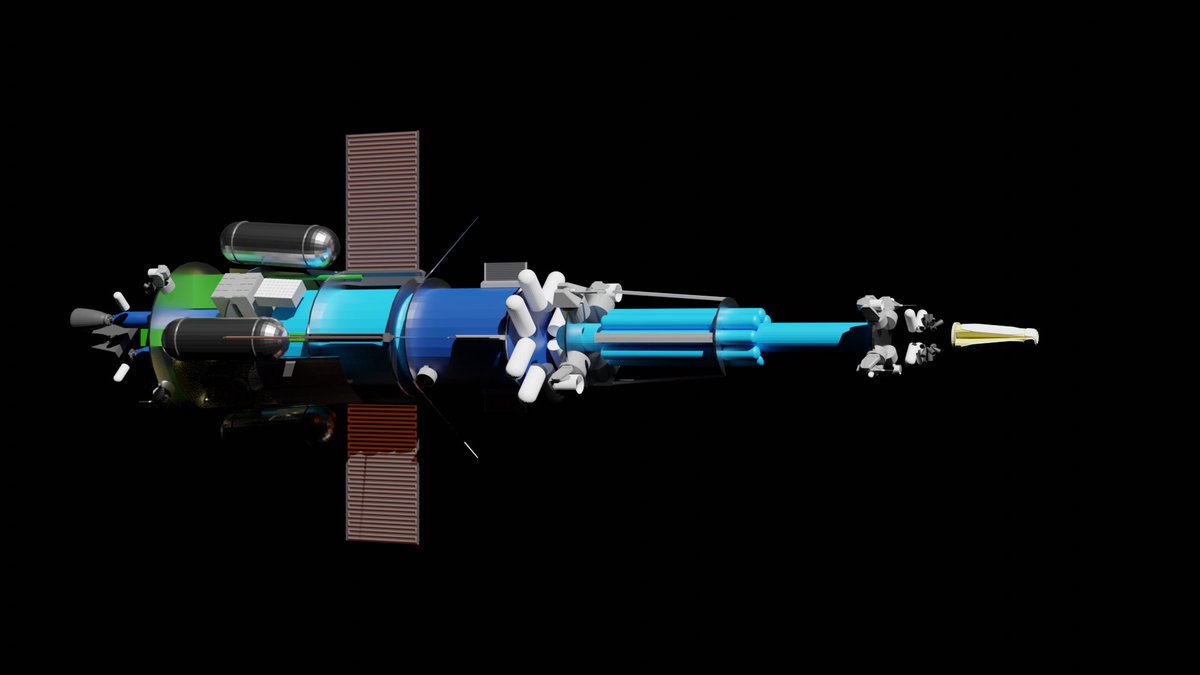 OneSidedBattle's tweet photo. Progress on the interior systems of the Constellation class frigate #scifi https://t.co/lRpEp7bkBZ