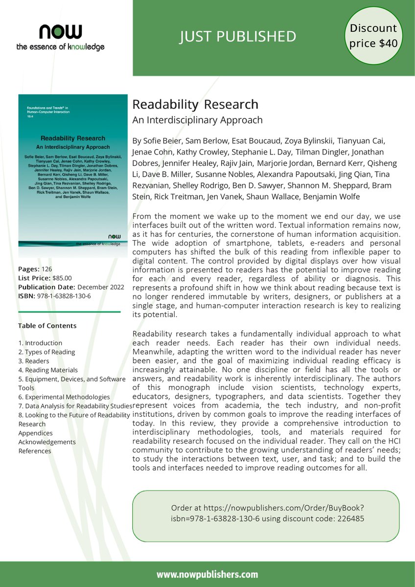 TheReadabilityC's tweet photo. "Readability Research: An Interdisciplinary Approach," a collaborative paper from 28 members of the readability research community, has been published! https://t.co/u40FW6Swd3
#community #research #scienceofreading #readability #readabilityformat #reading #education https://t.co/mBb5Yyk0Kh
