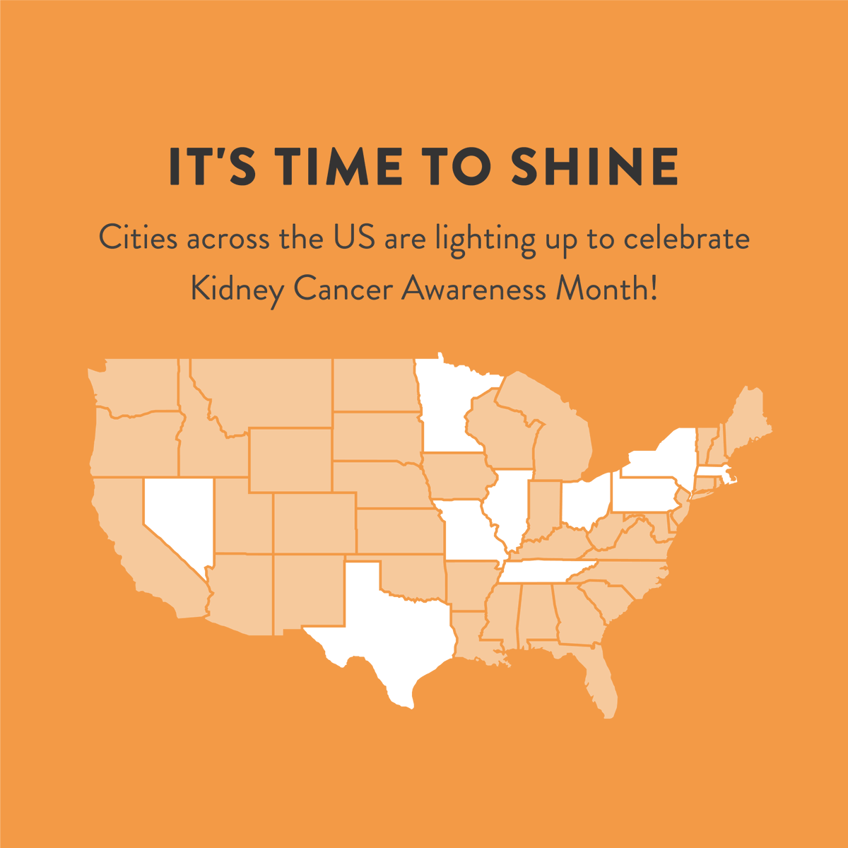 KidneyCancer's tweet photo. It’s time to #OrangeUp your city! Use our handy guide to light a building, bridge, or other structure in your city orange in March. Let's shine a light on #kidneycancer for #kidneycancerawarenessmonth. https://t.co/CvYUmvcz8I #kcam https://t.co/yfsANLbCMR