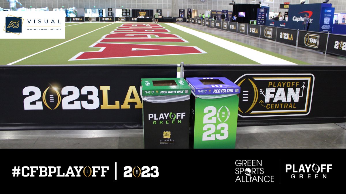 Our team arrived at Playoff Fan Central ready to make a big impact. Thank you for helping #PlayoffGreen take the lead on diverting waste from the landfill @A3visual! 👏

#CFBPlayoff