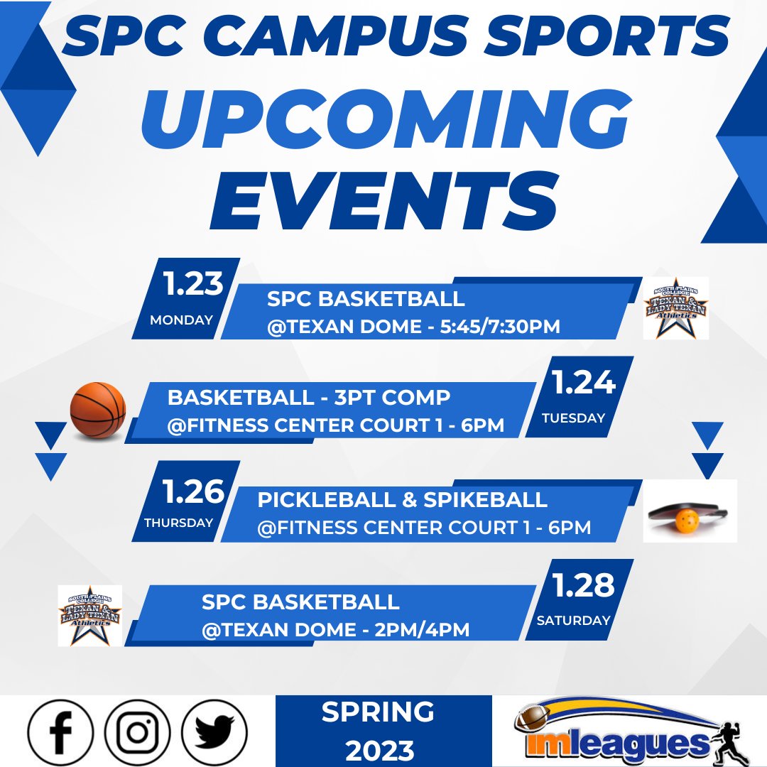 Next week's Campus Sports Events!