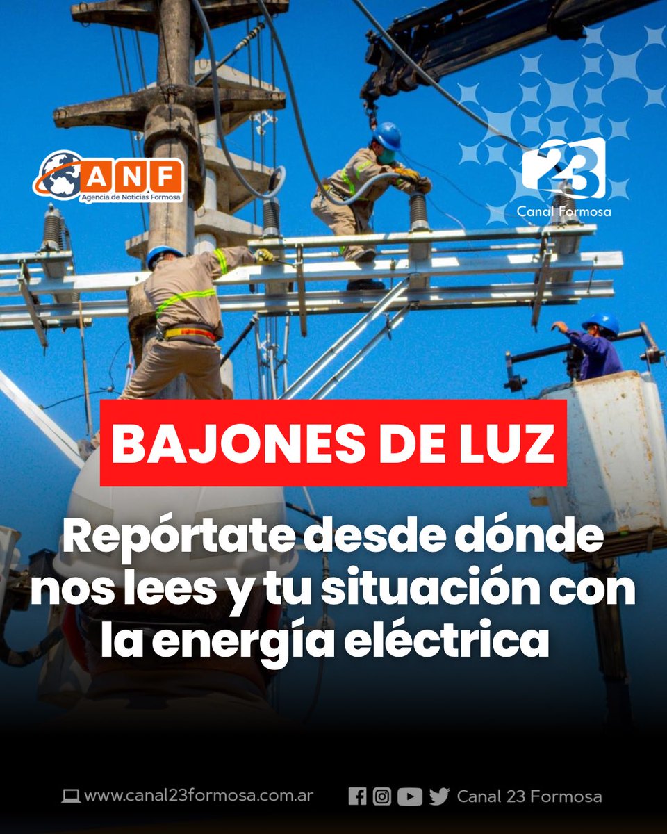 canalformosa's tweet photo. 🔴 #ReFsa • Bajones en diferentes zonas de la provincia. 💡 🕯️ 

🥵 Vecinos de distintos puntos nos hacen llegar sus reclamos, ante las altas temperaturas en Formosa. 

#electricidad #bajones #bojaneandoporahi #luz #cortes #suba #aumentos #luzbaja #refsaformosa #formosaargentina https://t.co/ejq9B6XEa5