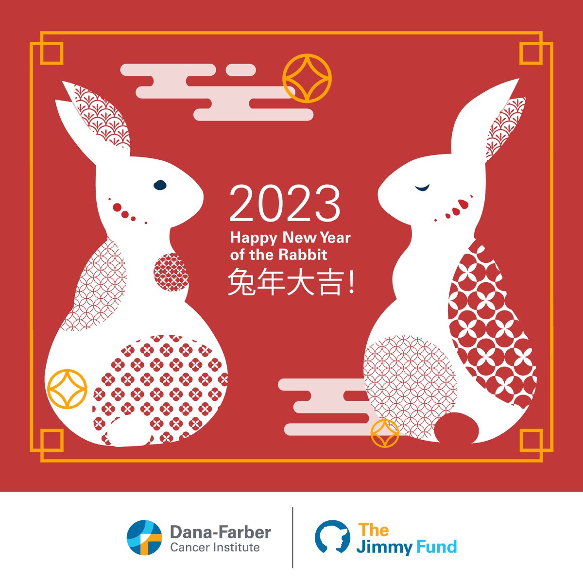 LGlimcherMD's tweet photo. On behalf of @DanaFarber, we wish our patients, staff, and supporters a very happy new year of the Rabbit! #LunarNewYear2023 https://t.co/IX4O3hRMOF