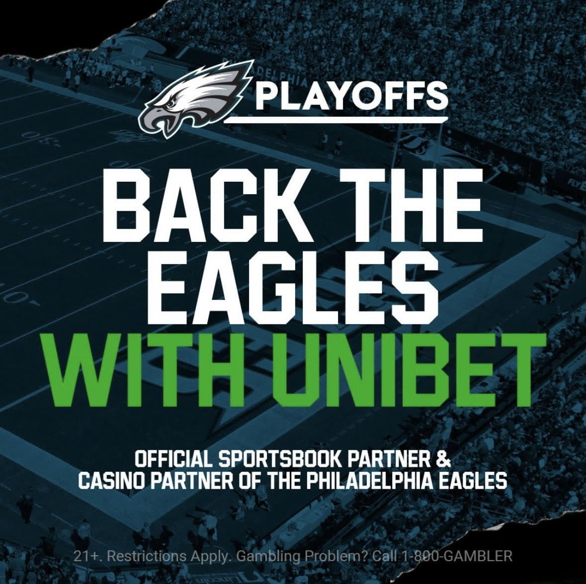 Back the @Eagles at Unibet with $10 free and a $500 Deposit Match! #FlyEaglesFly