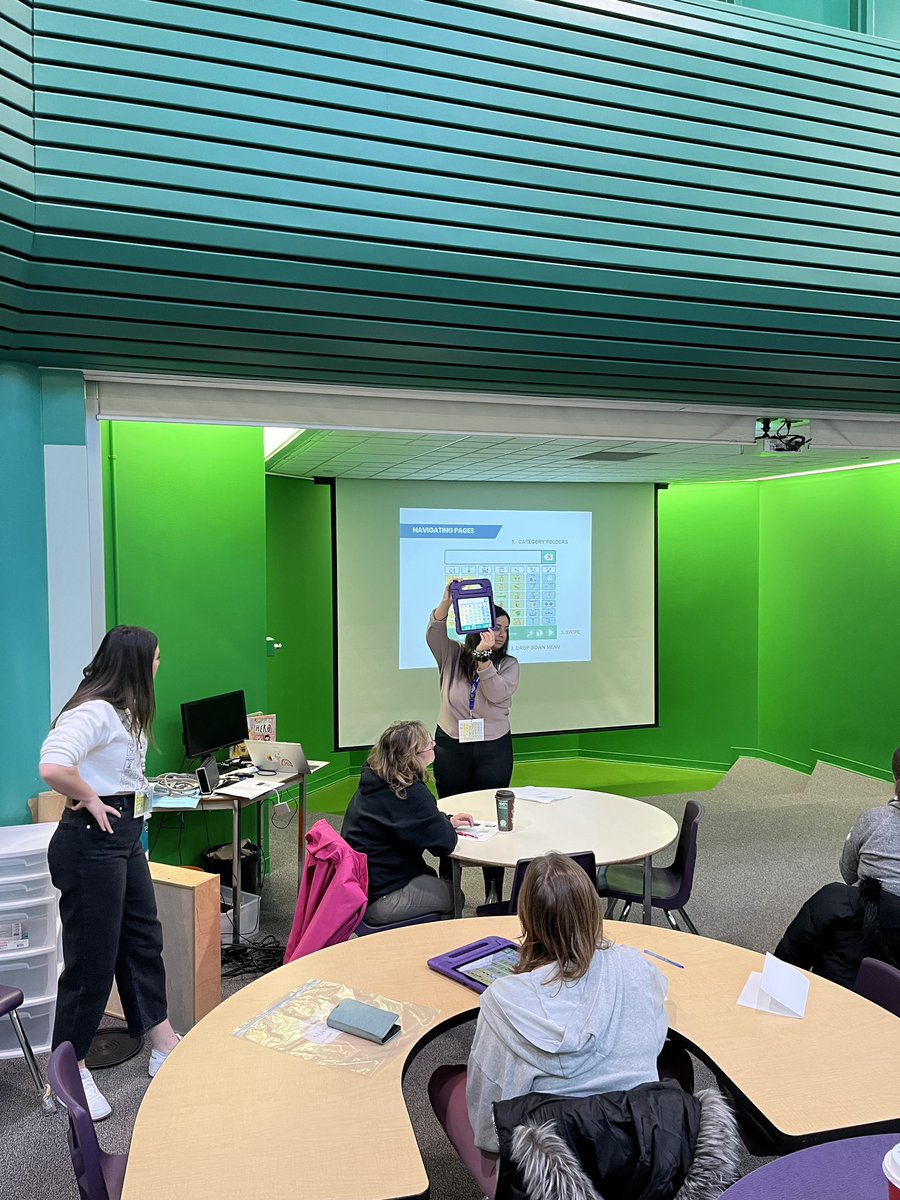 TVDSBslp's tweet photo. Today Speech & Language Services had the opportunity to present to and collaborate with EAs across locations about topics including Core Vocabulary, Visual Supports in the Classroom, use of the Sound Wall "Off the Wall", GoTalkNow, and more! https://t.co/BjNVM58d0S