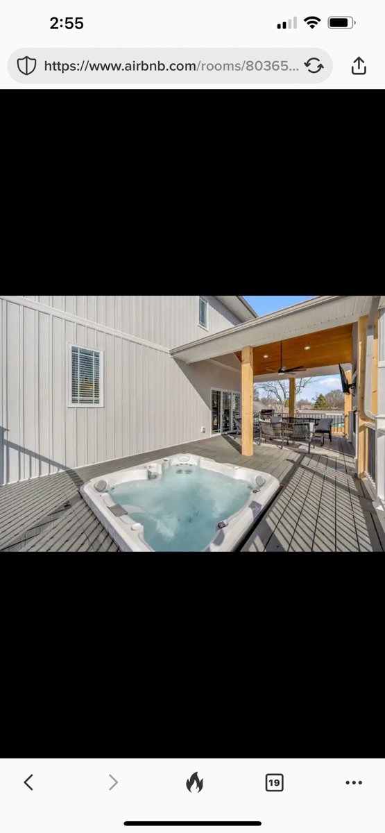 Aldigity's tweet image. This looks like a very cool space. 

Don’t think you have a great pic of the entire deck / porch that shows off the hot tub.

A drone shot of the deck from like 10 feet up hot tub side would do the trick.

Then move a few outdoor pics forward in your listing