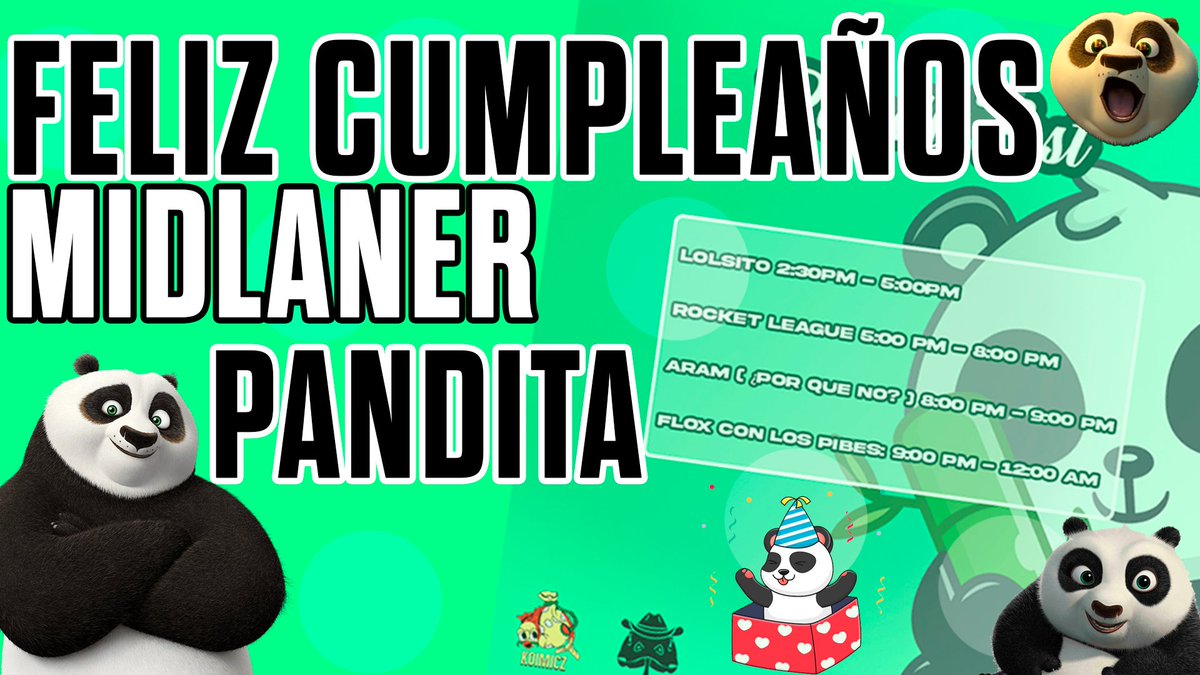 ¡Hoy es viernes de fiesta padrinos!🥳

Le deseamos feliz cumpleaños a nuestra nueva midlaner titular <a href="/EstPandita/">EST Pandita</a>, la más bárbara de la región. Esperamos que la pases bien y que nos invites al pastel.

Nos vemos en el pandifest😎