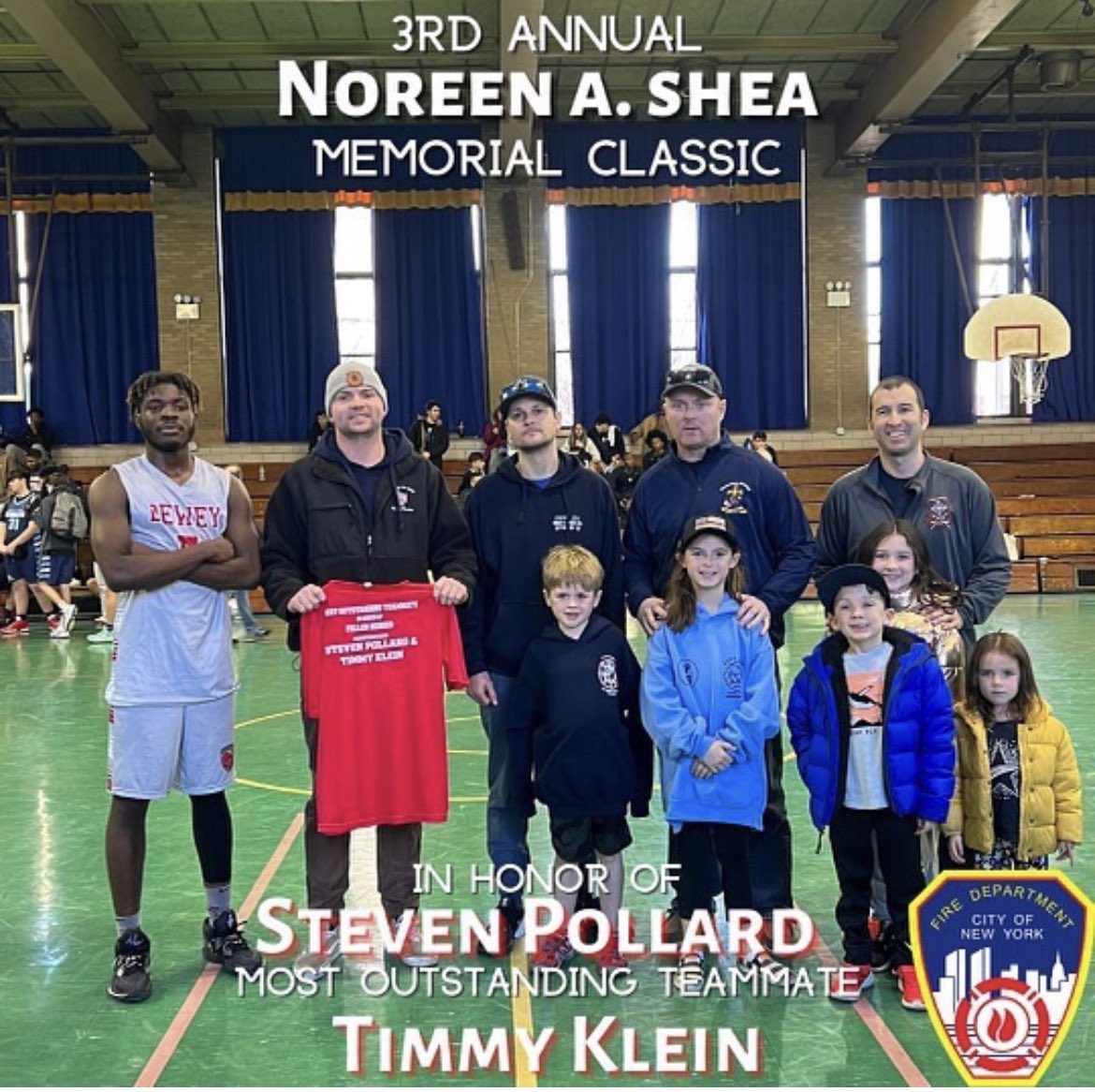 JohnDeweyBK's tweet photo. Last weekend our JDHS boys Basketball Team played in a tournament to honor @FDNY firefighter Steven Pollard. One of our students was awarded the most outstanding teammate award 🏀🏀🏀 #DewinItRight #JDHS https://t.co/mBQGikvSIs