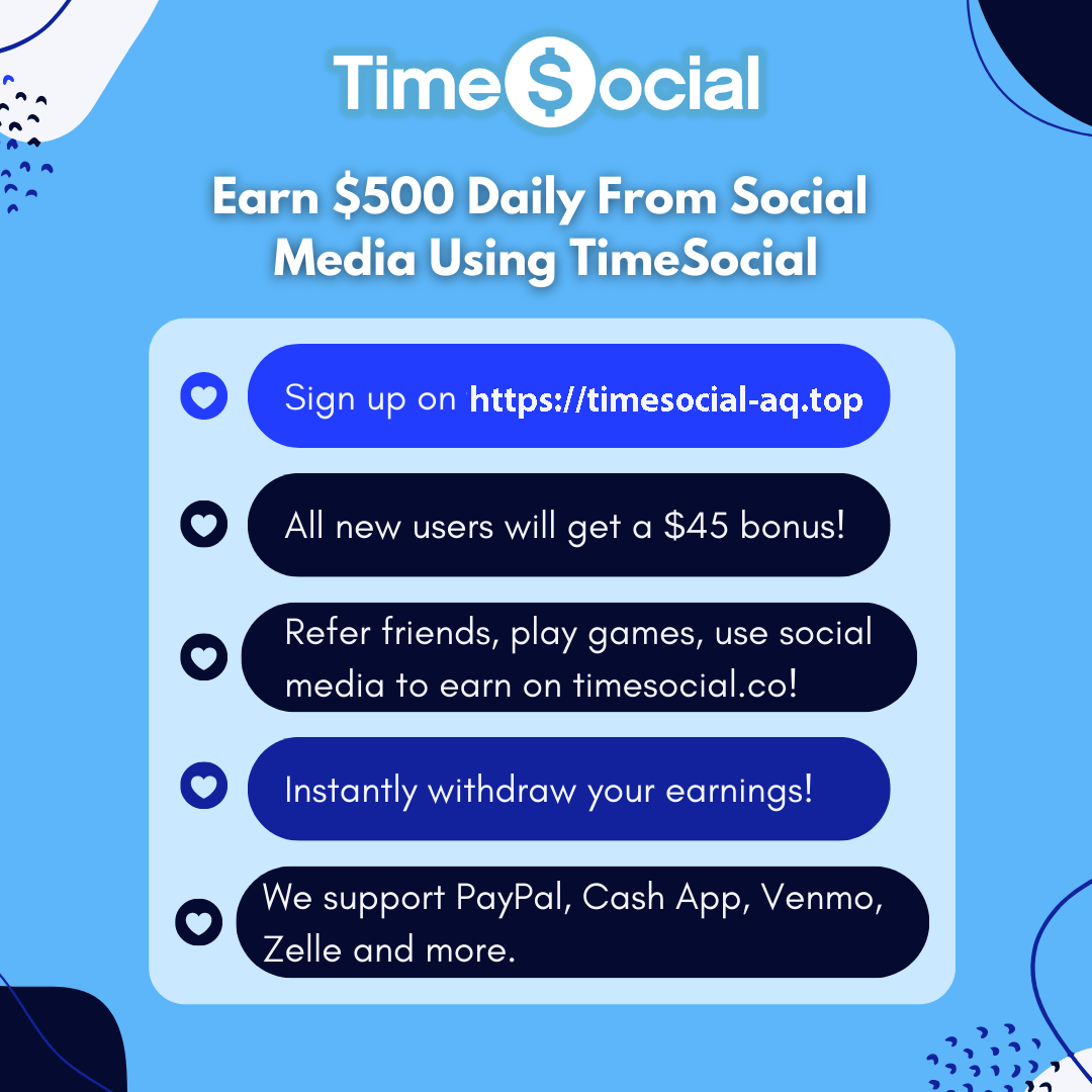 InamUlh00159646's tweet photo. With TimeSocial, you will earn $500 daily. Stop wasting time on social media, turn your time into money. You get paid for app reviews, voicing your opinion and using social media. Signup now for a $45 bonus! https://t.co/oZQzxfmP9M #timeismoney https://t.co/BYi9lWdXdb