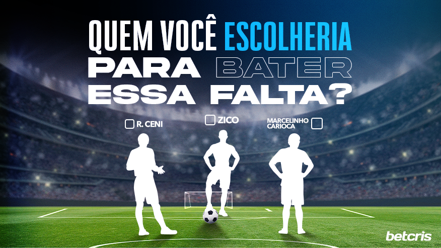 Agora é com você: quem seria seu escolhido para cobrar essa falta? 🥅⚽

Zico, Marcelinho Carioca, R. Ceni ou outro jogador? 🤔

#futebol #betcris